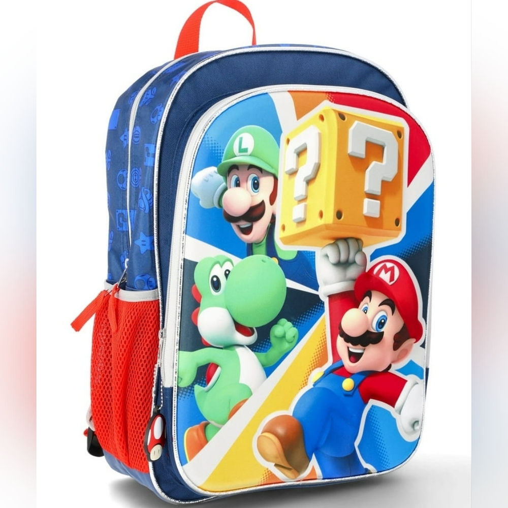 Nintendo Super Mario Blue Red Green Kids Backpack